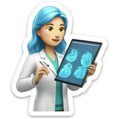 Biomedical-Engineer-studying-hologram-3d-model-of-breast sticker