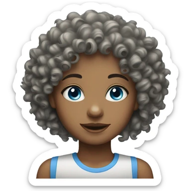 Blue eyed curly haired girl  sticker