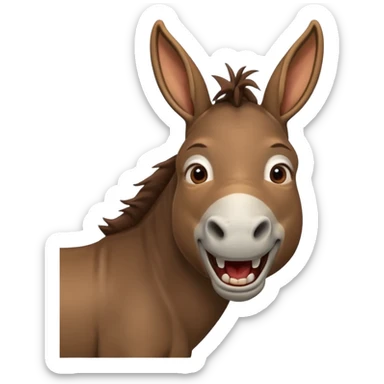 un âne vu de dos avec la tête tourner vers la croupe, qui doit être visible et rigolant de façon a donné l'impression qu'il se moque. En gros ça serait traduire parle à mon cul sticker