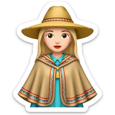 woman with fashion pancho sticker