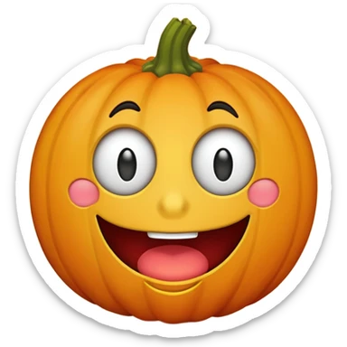 fall ecstatic emoticon artsy white backgroudn slightly creepy sticker