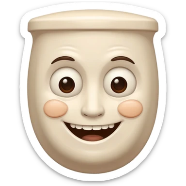 A man head with a creepy smile and his body is a toilet  sticker