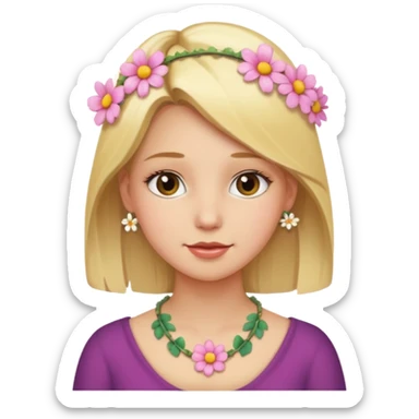 blonde girl with flower necklace sticker
