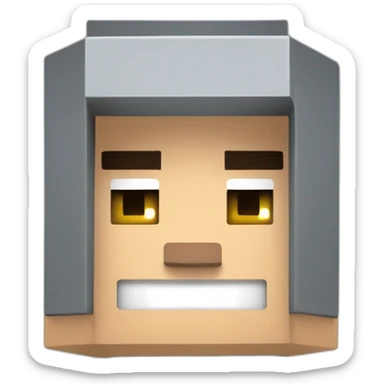 Minecraft farmer villager cubic with an square starw hate minecraft style sticker