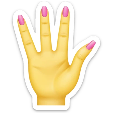 Yellow female emoji left hand with pink fingernails making an “L” with index finger and thumb sticker