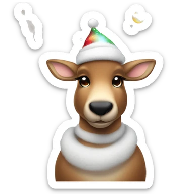 Christmas reindeer, listening to techno music, partying with disco balls and fairy lights in the antlers sticker
