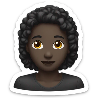 short black hear sticker