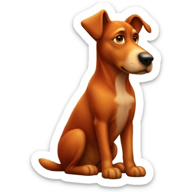 realistic red dog in solitude  sticker