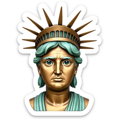 Statue of liberty with Donald Trump face sticker
