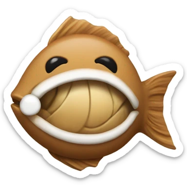create emoji combining a nut and a fish as a single element sticker