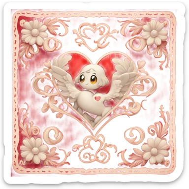 vintage valentine’s day card red sticker
