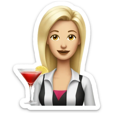 Middle age blonde with cocktails  sticker
