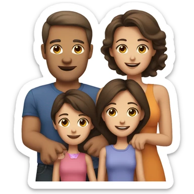 Family-with-father-mother-two-brunettes-daughters sticker