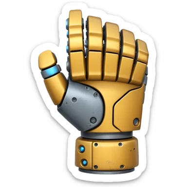 backside of a robot metal fist sticker