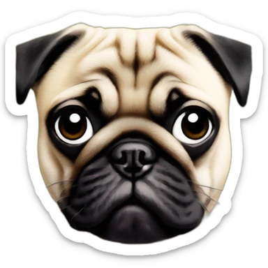 photo frame with a picture of pug dog inside frame sticker