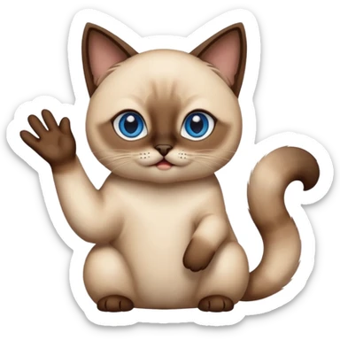 siamese cat clapping sticker