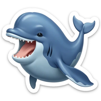 Cinematic Cute Yawning Humpback Whale Portrait Emoji, Head tilted slightly with a dramatic, wide-open yawn, showcasing a massive yet gentle blue-gray body with gently rippling baleen plates and sleepy, half-closed eyes, Simplified yet irresistibly adorable features, highly detailed, glowing with a soft, cozy marine glow, high shine, relaxed yet expressive, stylized with a dash of whimsical deep-sea charm, soft glowing outline, capturing the essence of a drowsy yet affectionate humpback whale that appears ready to drift into a deep-sea slumber! sticker