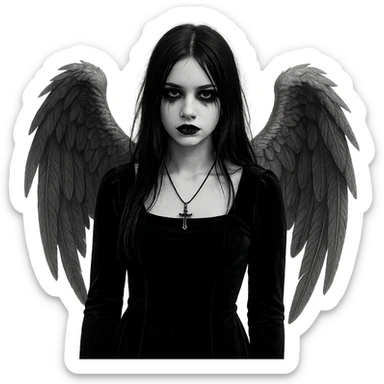 goth angel  object remove background    sticker