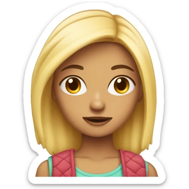 Chica rubia con ropa ancha sticker