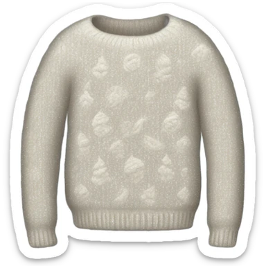 Knit sweater with ice glitter design sticker