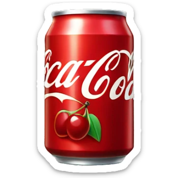 Cherry coca cola can sticker