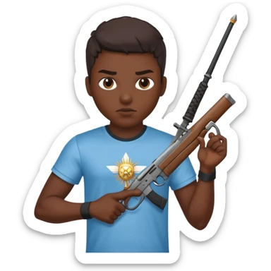 haz un turro con una biszera para atras y con un arma remera argentina sticker