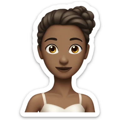 White ballerina black leotard brown hair middle part blue eyes no crown sticker