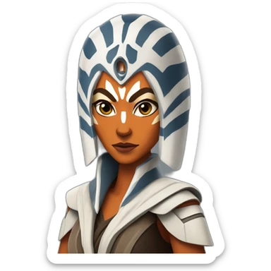 Ahsoka Tano (Portrait, front facing, Apple iOS 17 style) sticker