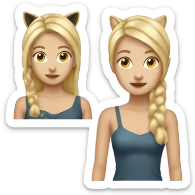 blonde girl with animal ears sticker