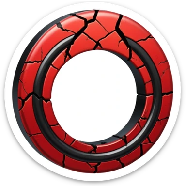 iOS sticker, cursed ring, black shades, red crack, minimal sticker