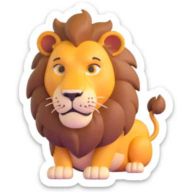 flirtatious lion looking sideways with suggestive expression sticker
