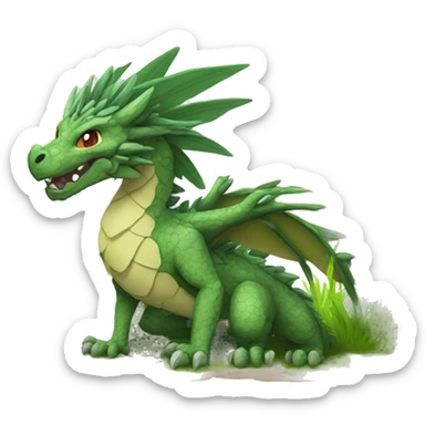   Cool Legendary Earthly Muddy Jungle Grass Dragon Fakemon sticker
