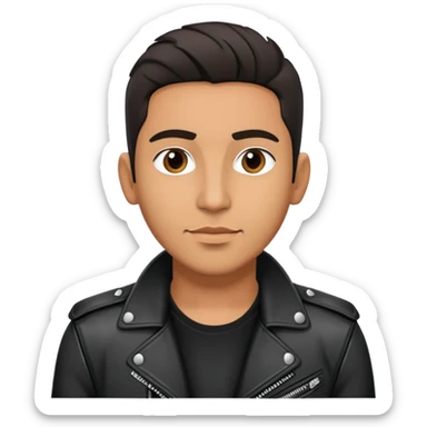 Happy Latin Male Music Singer with black leather jacket sticker