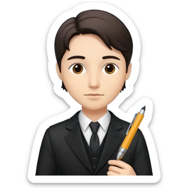 Escritor de libros, muy elegante y formal sticker