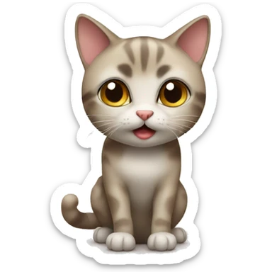 A cute cat with big cute eyes asking for food sticker