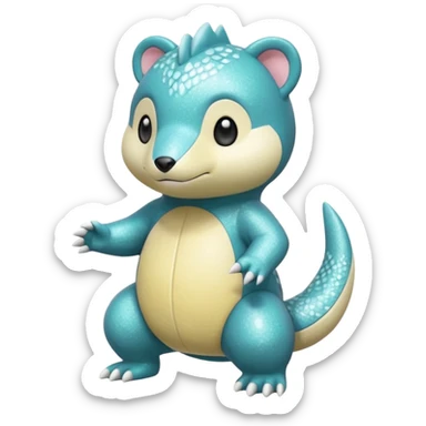 Sparkly Shiny Pastel Oshawott-Sandshrew-Totodile-Salandit (full body) sticker