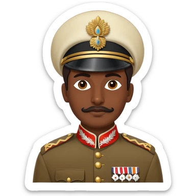 historical Indian sepoy soldier in British colonial uniform with traditional headwear sticker