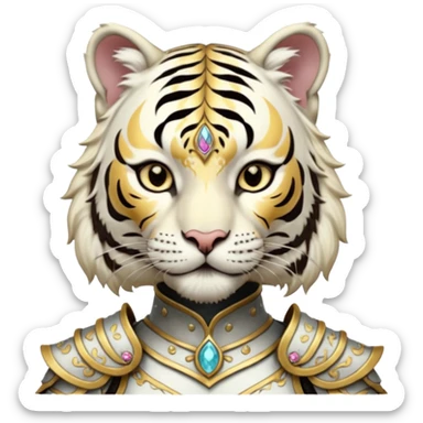 ESO Female white tiger khajiit leader of the umbral rose  sticker