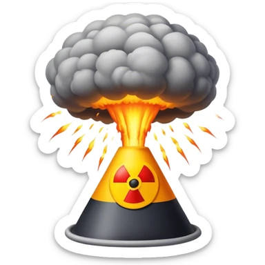 an intricate nuclear explosion with the funnel club sticker