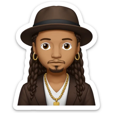 Bizzy Bone with dark brown hair sticker