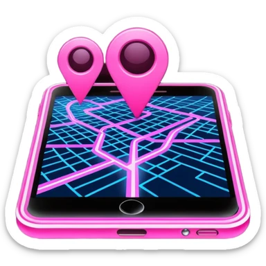 pink gps map lines sticker