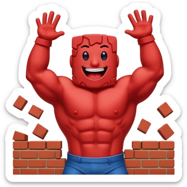 Kool Aid Man crashing through a wall, arms raised, shouting Oh Yeah! sticker