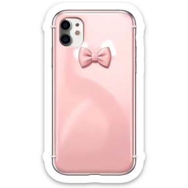 Blush pink IPhone 17 with tiny white bows on the back sticker