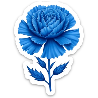 a tattoo design featuring a life like blue carnation flower sticker