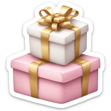pile of stacked Light pink and white Christmas gifts sticker