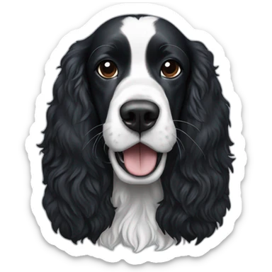 black springer spaniel wearing detroit lions logo sticker