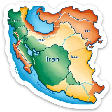map iran sticker