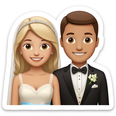 Wedding Modern Classic 2 people sticker