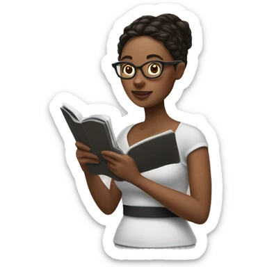 Woman reading on a kindle oasis sticker