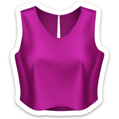 Realistic magenta cut out silk crop top blouse. sticker